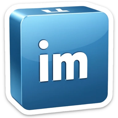 3d linkedin logo (the real Linkedin logo must be used) sticker