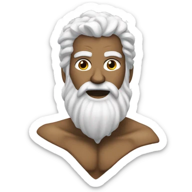 Thunder-throwing zeus with white hair and beard sticker