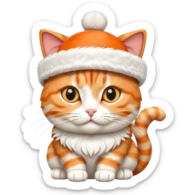 cat wearing a hat made out of sushi sticker