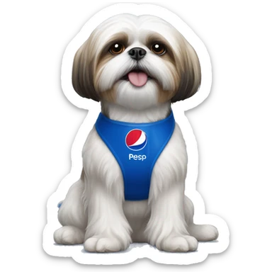 Shihtzu with pepsi sticker