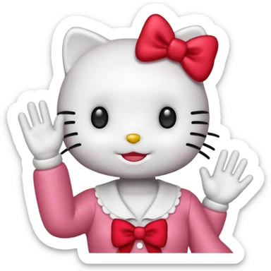 hello kitty contente et dit coucou sticker