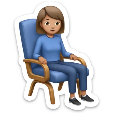 Person arching their back in a chair sticker