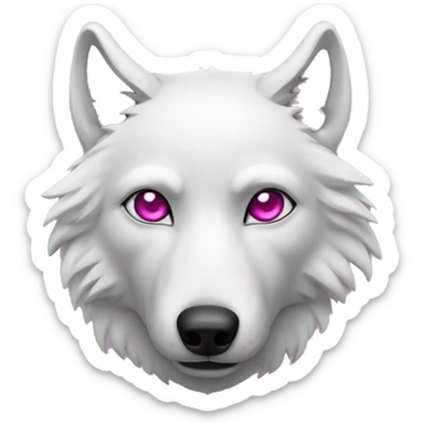 white wolf with dark pink  eyes drinking a vodka sticker