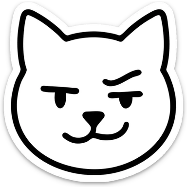 sarcastic black cat with a smirk and raised eyebrow sticker