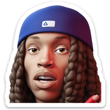 boy in backwards hat portrait sticker