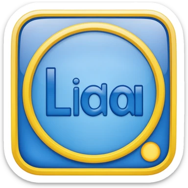 Inside blue square Yellow Circle with blue leters Lidl sticker