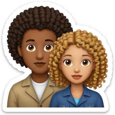 Ebony couple, light skin female brown skin male sticker