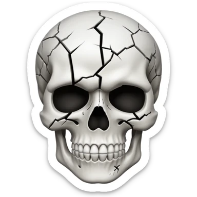 Mind blown skull face for png sticker