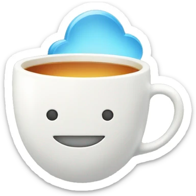 A cup of tea inside a thought bubble  sticker