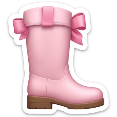 pastel pink boots with pink bow sticker