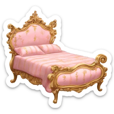 vintage pink and gold rococo bed sticker