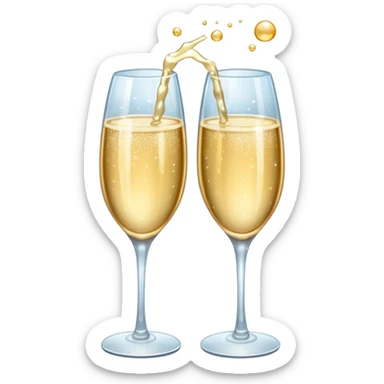 two clinking glasses with sparkles sticker