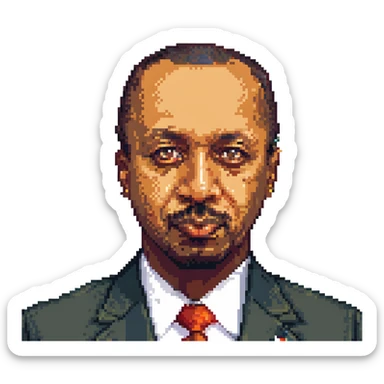 pixel art portrait of Recep Tayyip Erdoğan as a Black man sticker