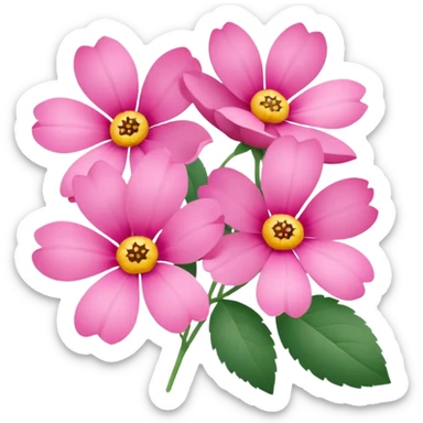 Polaroid photo of pink flowers sticker