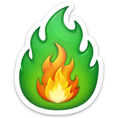 green fire sticker
