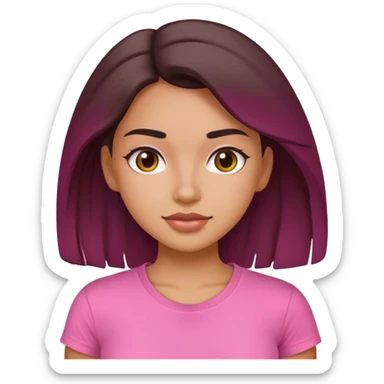 Hot latina girl wearing a pink t shirt sticker