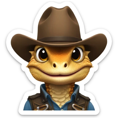 bearded dragon cowboy sticker