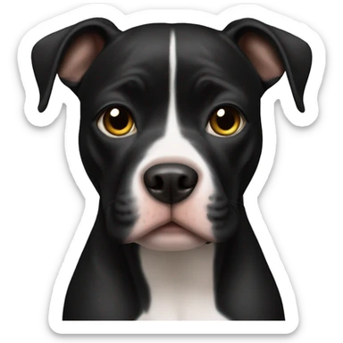 black pitbull girl sticker