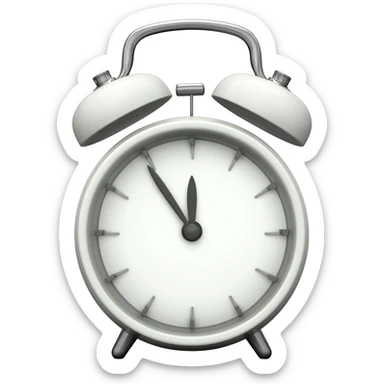 white alarm clock sticker