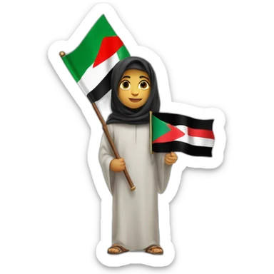 Arab holding Palestine flag 🇵🇸 sticker