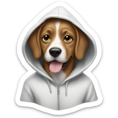 Dog wearing hoodies sticker