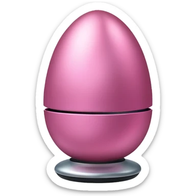 smooth pink metal egg with flared base sticker