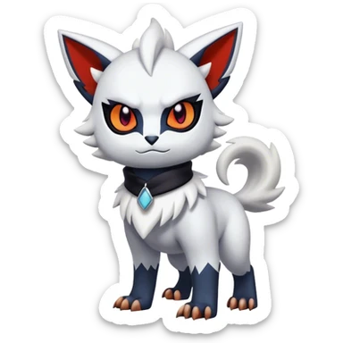 Edgy Cool Kawaii Litten-Absol-Pokémon Full Body sticker