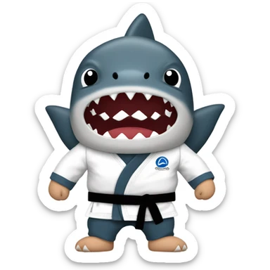 Shark Finn Jiu Jitsu Gi black belt sticker
