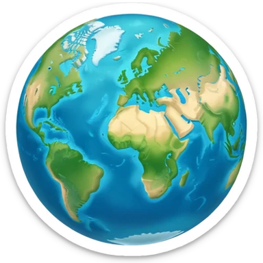 planet Earth with continents and oceans sticker