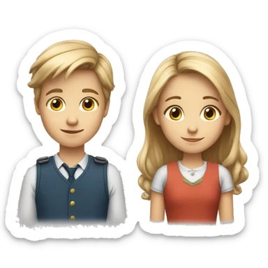 Two smart 12 year old swedish kids, one boy and one girl sticker