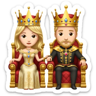 King and Queen in their thrones sticker