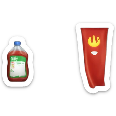 Isa flag in room with fuel and a cupboard with ketchup sticker