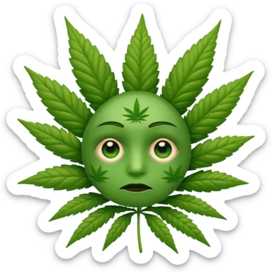 Emoji cansado mariguano sticker