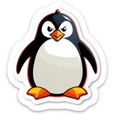 angry penguin  sticker