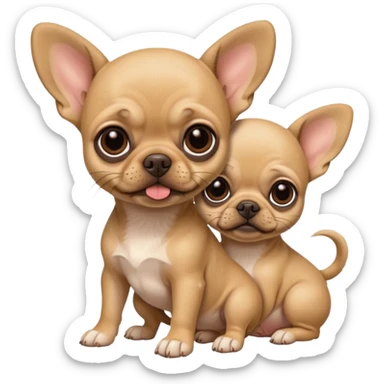 2 chihuahua pug pups sticker