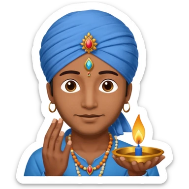 diwali man with blue turban and diwali sticker
