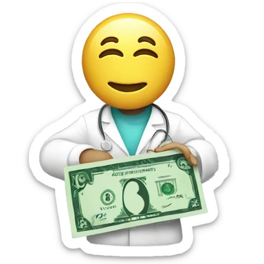 money with hospital sign sticker