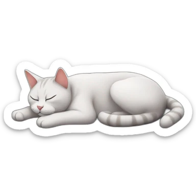 Sleeping cat around city sticker
