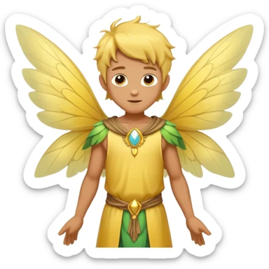 yellow male fairy, tan skin sticker