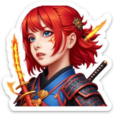 Fire-Wielding Samurai sticker