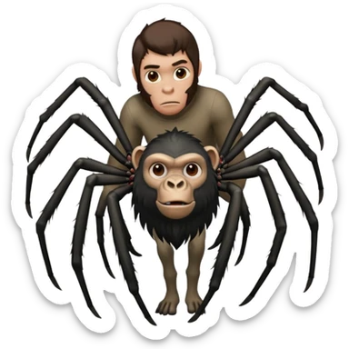 Gorilla head horse boy spider legs sticker