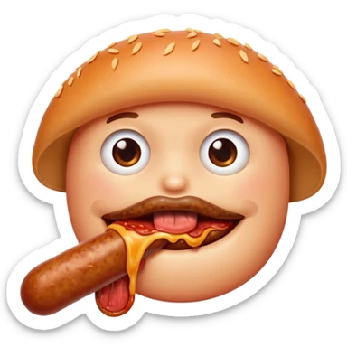 Mouth on sausage sticker