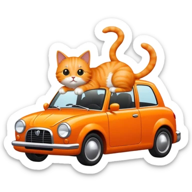 cat on car sticker