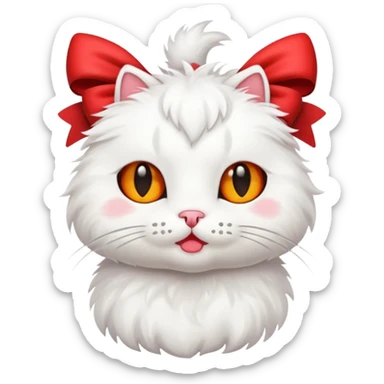 Un gato con moño rojo  sticker