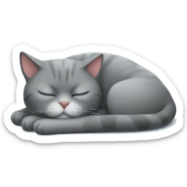 Sleeping full grey cat sticker