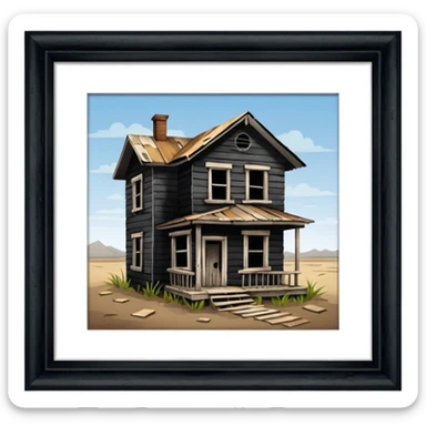 Abandoned boarded up trap house sticker