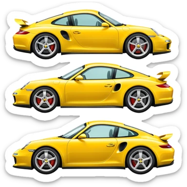 yellow porsche side-view sticker