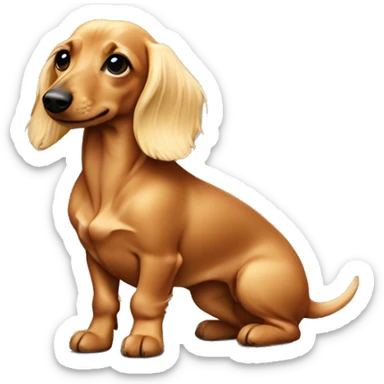 miniature blond long hair dashchund sticker