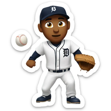 Detroit tigers baseball pitcher sticker