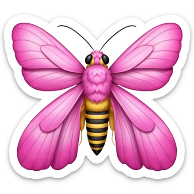 Can you generate a Dryocampa rubicunda a.k.a Rosy maple moth emoji sticker